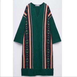 Zara jacquard wool blend tunic